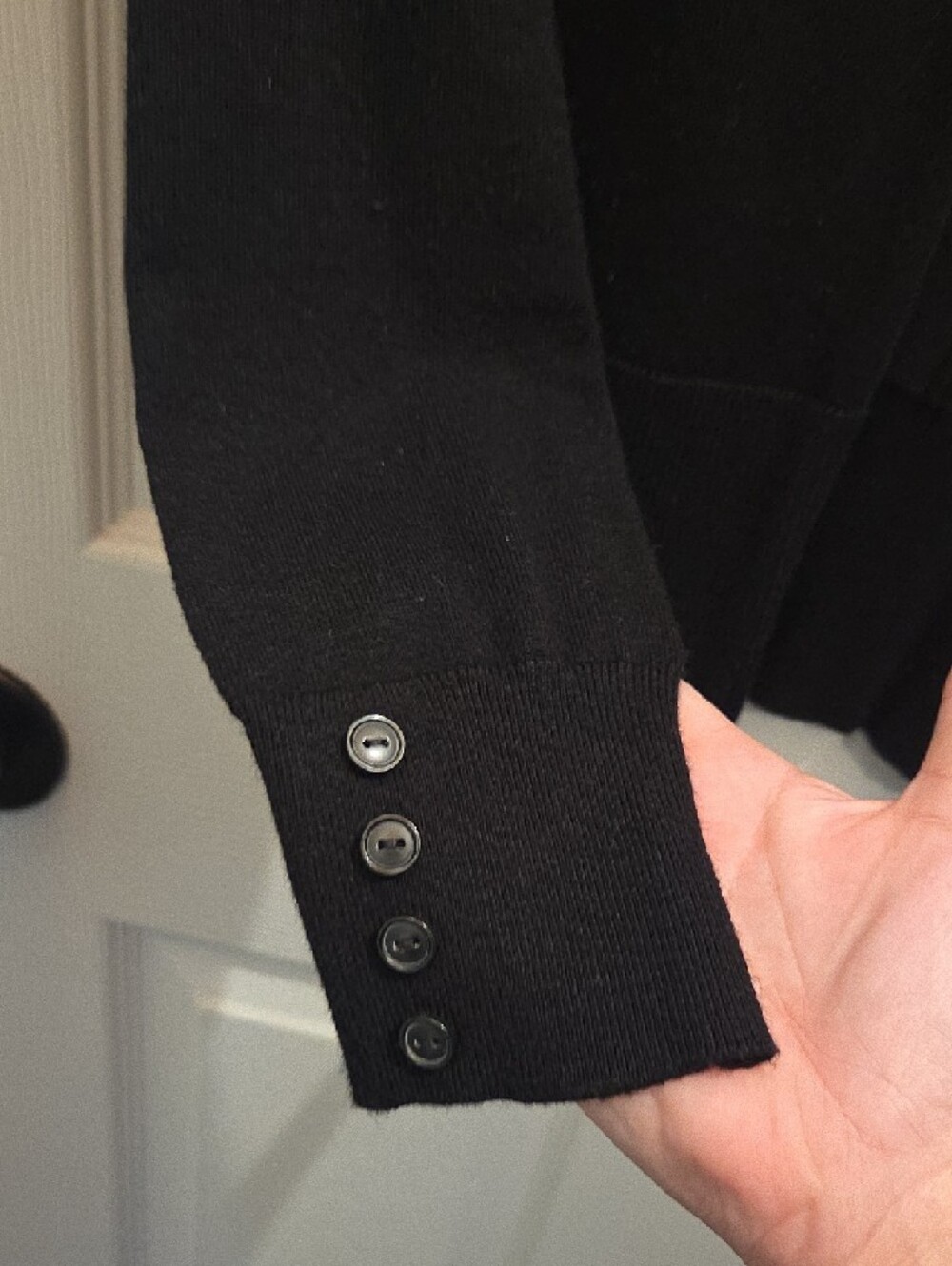 Cyrus Black Open-Front Lightweight Cardigan - Picture 3 of 4